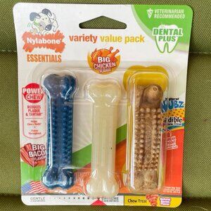 Small Dog Toys: Nylabone Dental Plus Variety Pack for Power Chewers, XS